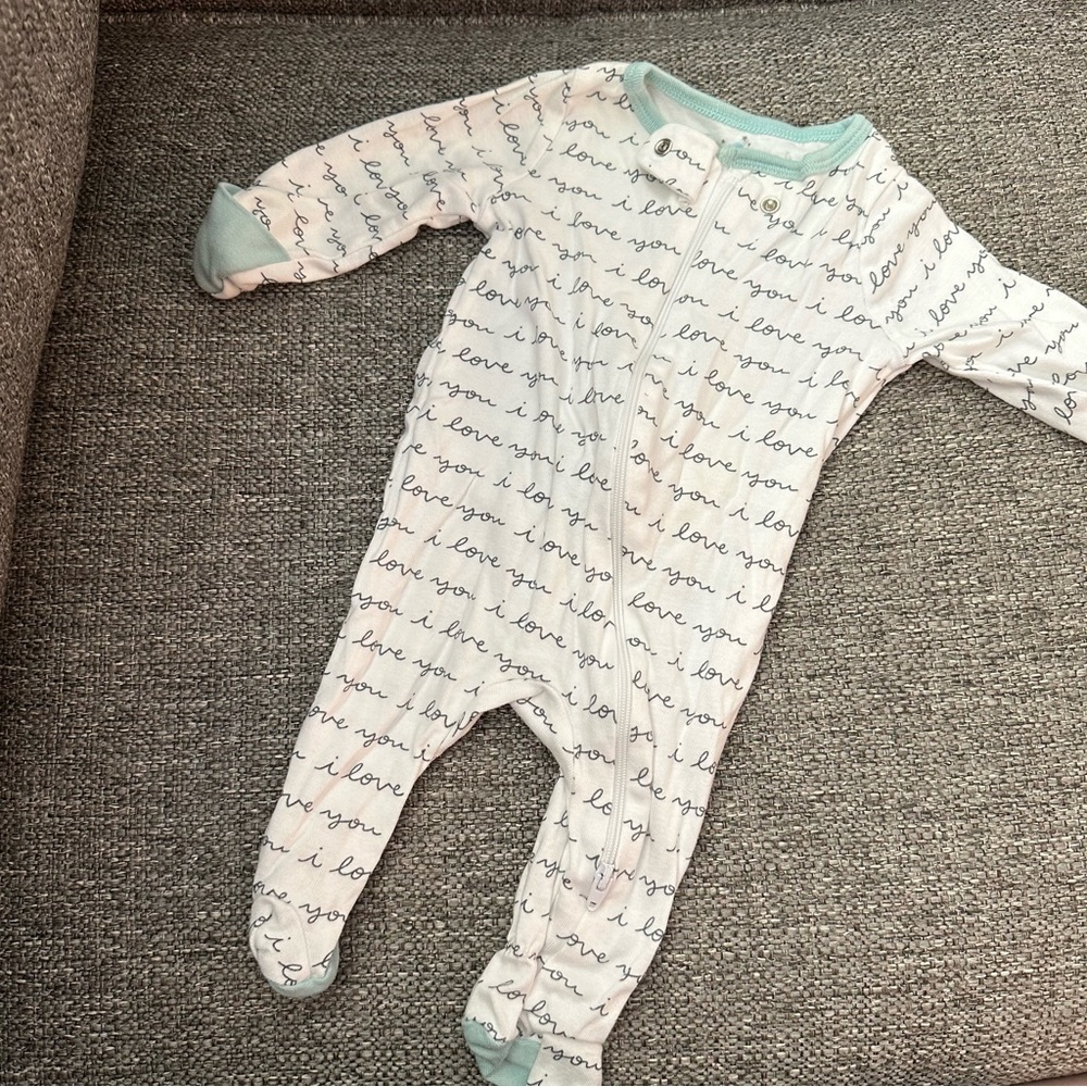 cloud island “i love you” footed baby sleeper